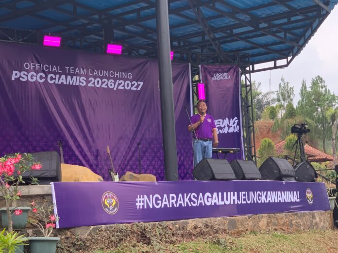 Keterangan Foto: Sambutan dr. Iman Solichin/Rizal Nurramdhani/Jabarupdate.id Launching PSGC Ciamis 2026/2027